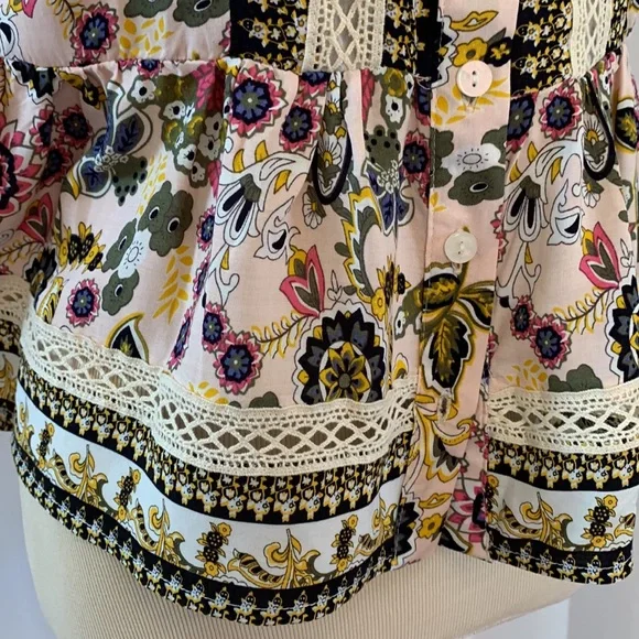 Anthropologie Blue Tassel sleeveless rayon top, size small - Picture 3 of 5